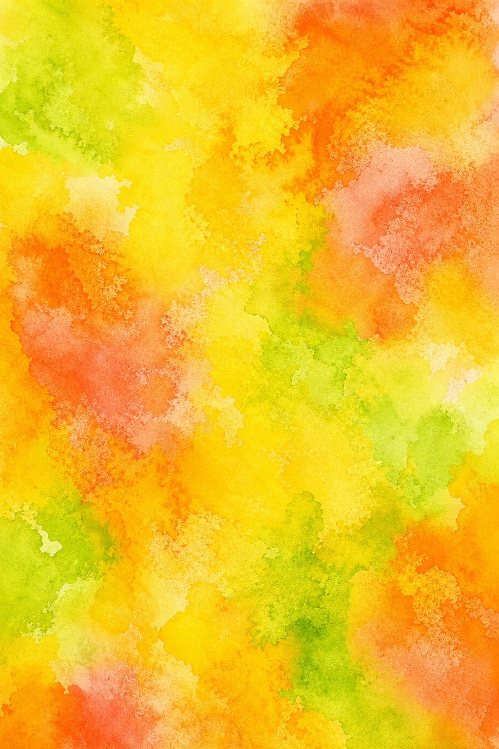 Bright citrus watercolor wash with layered orange, yellow, and green abstract texture