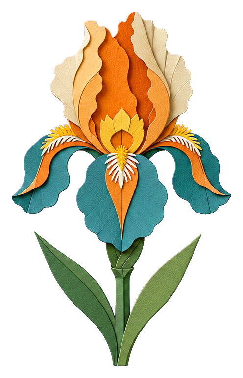 Preview for Layered Paper Cut Iris Sticker