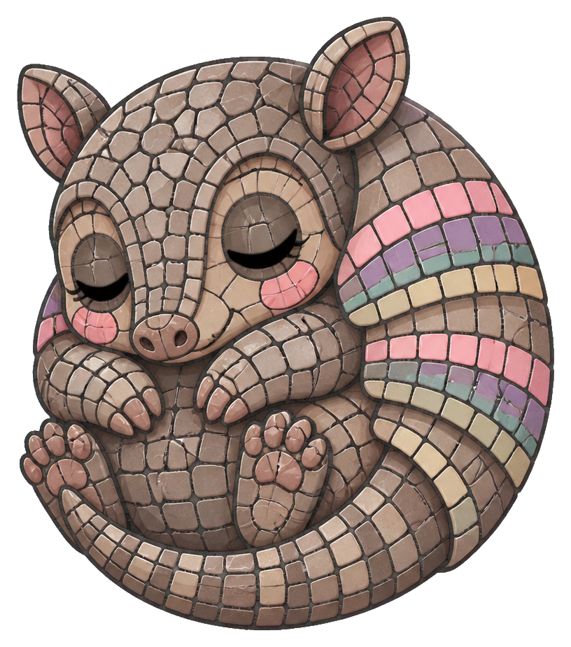 Preview for Mosaic Snooze Armadillo Sticker