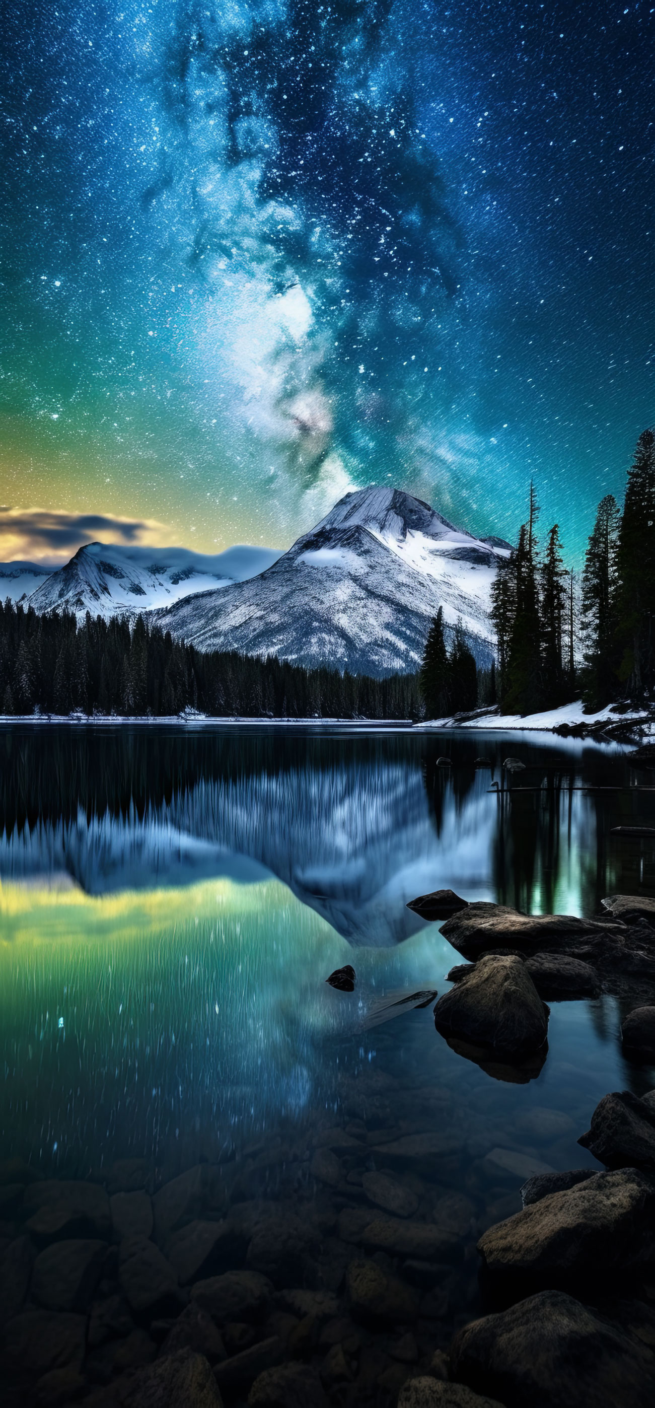 Preview for Night-sky-reflections-over-lake-astrophotography-phone-backgroun-31ff0