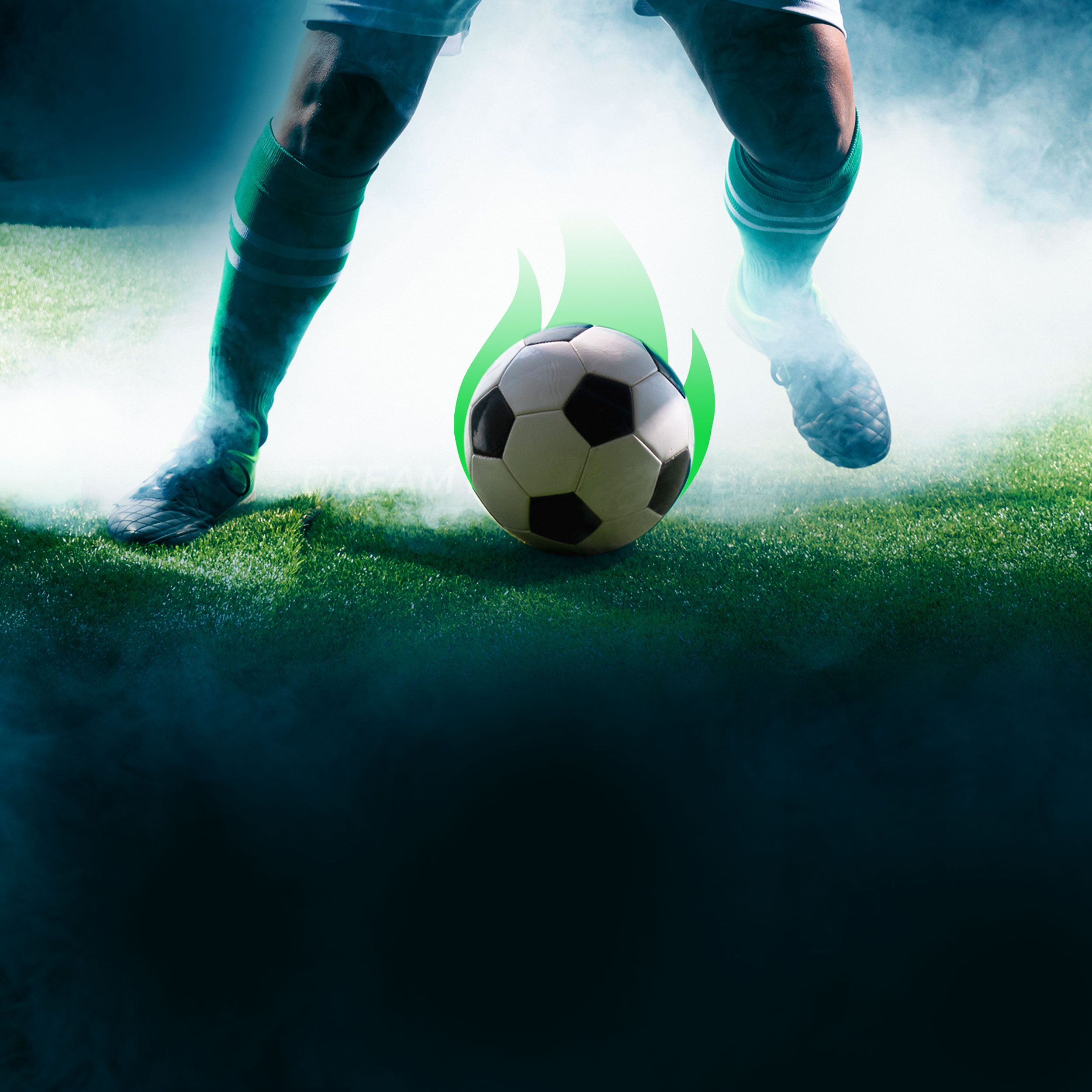 Preview for Soccer-player-kicking-flaming-ball-background-e980b