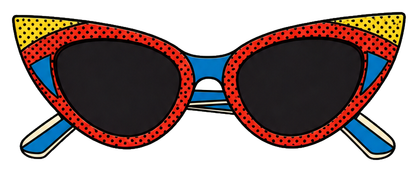 Preview for Cat Eye Sunglasses Pop Art Sticker