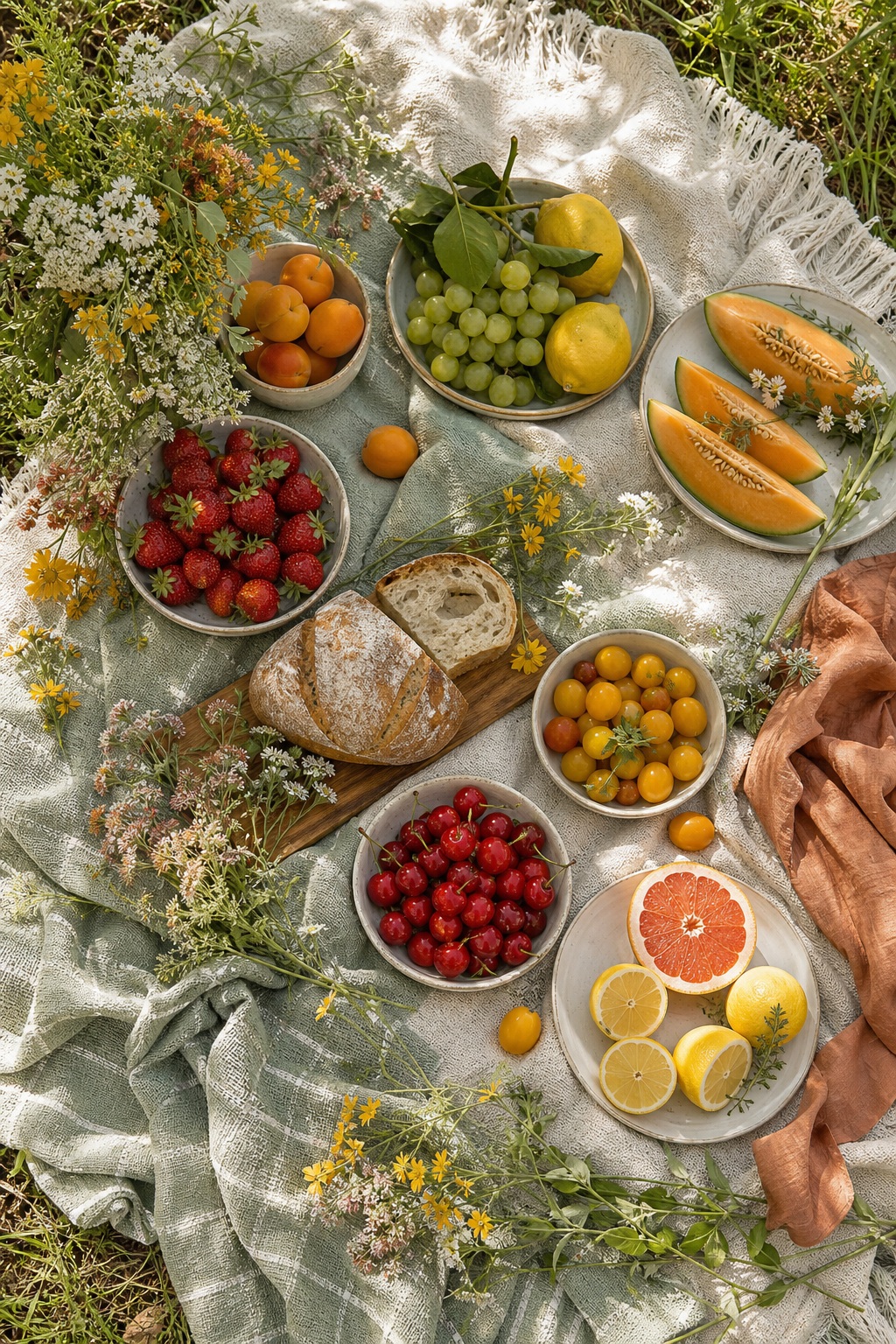 Preview for Sage Cotton Picnic Background Stock Image