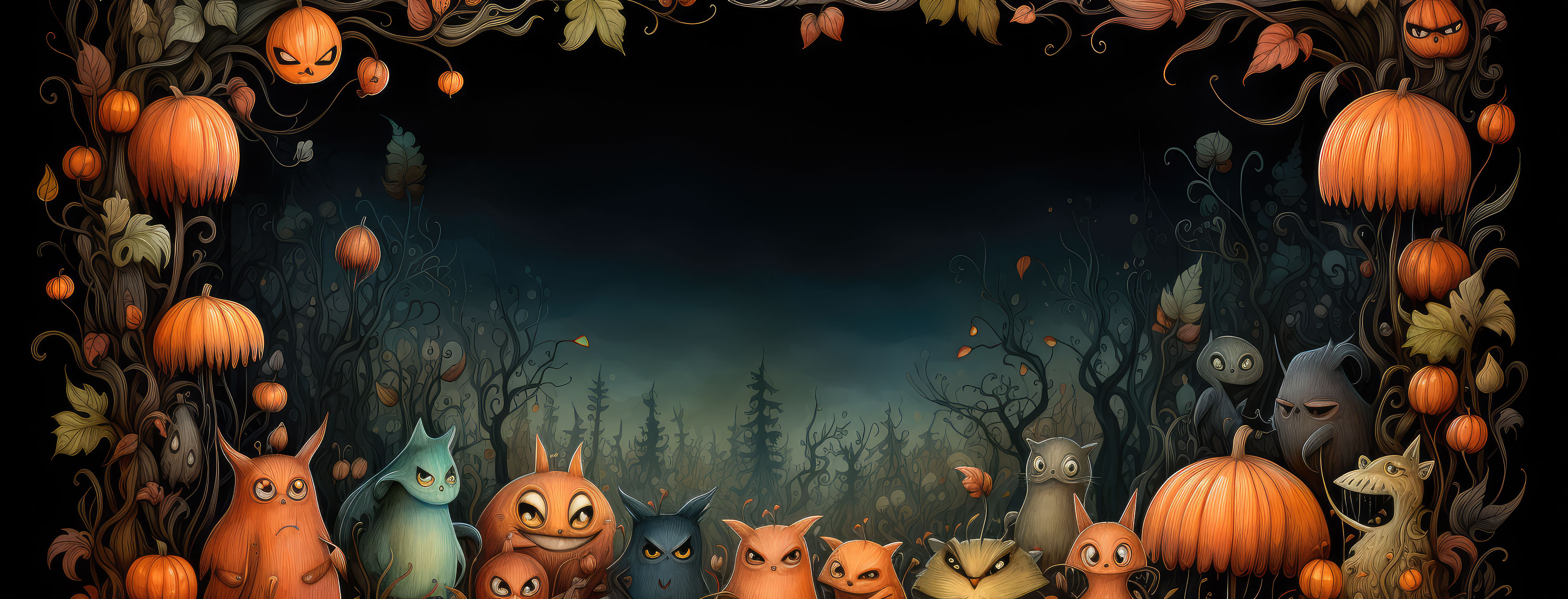 Preview for Halloween-spooky-cartoon-frame-halloween-cover-background-e082c