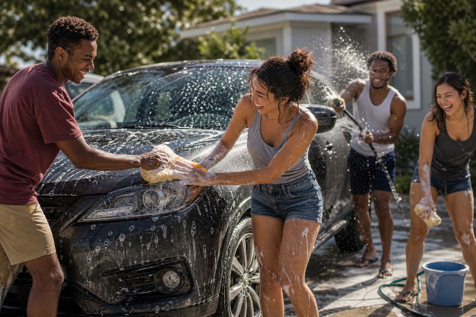 Preview for Driveway Car Wash Friends Background