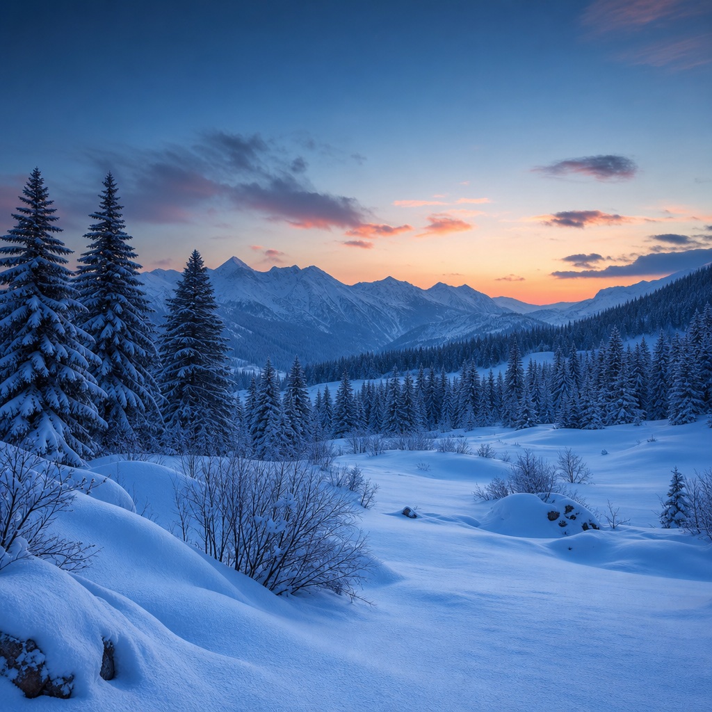 Preview for Winter Mountain Valley Background
