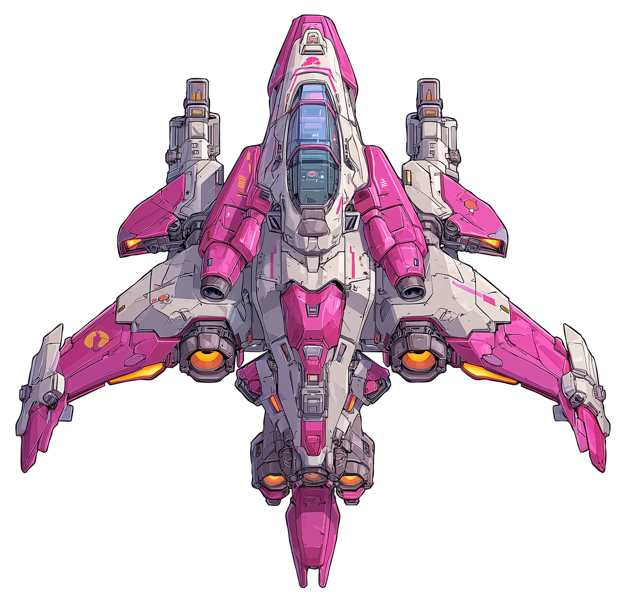 Preview for Futuristic-pink-spaceship-design-sticker-f645c
