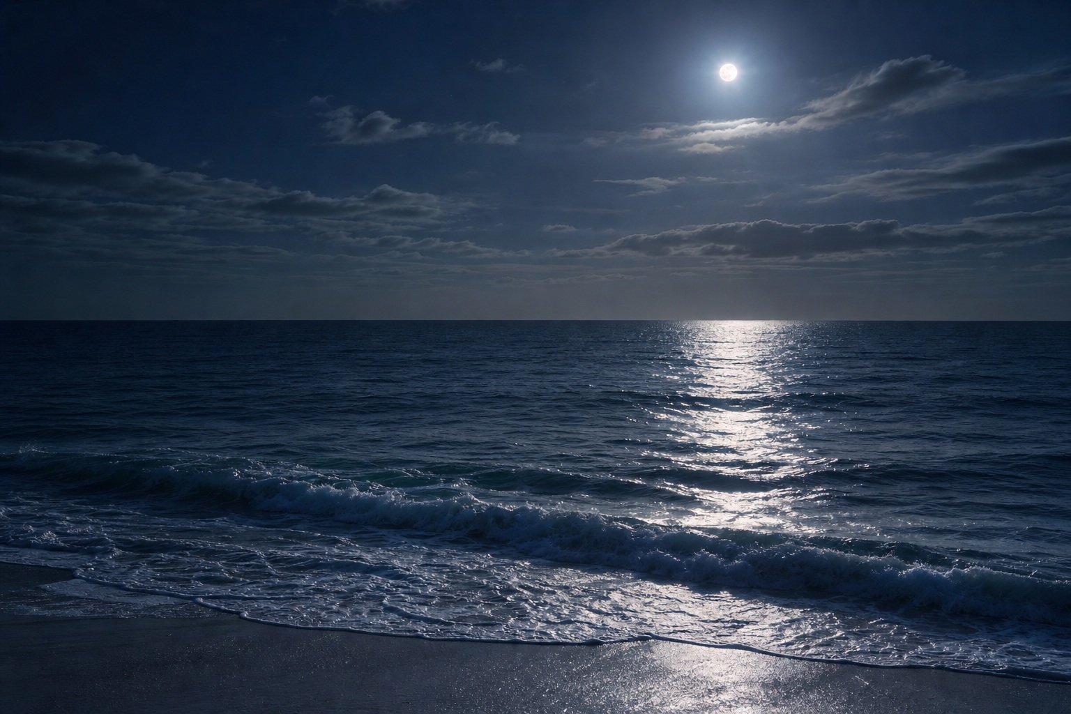 Preview for Silver Moonlight Ocean Background