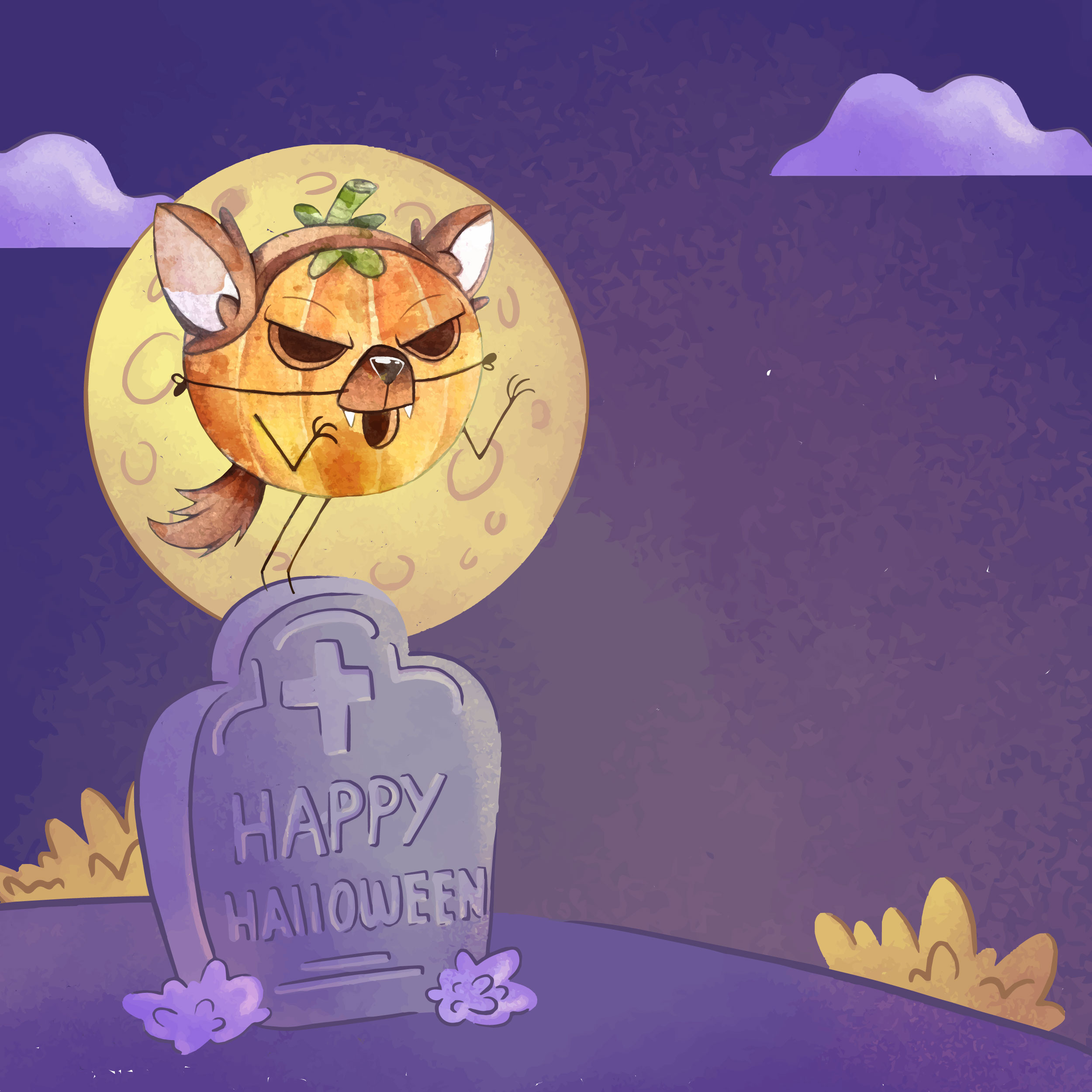 Preview for Halloween-fox-illustration-background-fc7f2