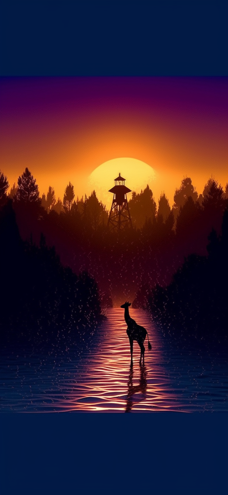 Preview for Serene-deer-at-sunset-ai-phone-background-810bd