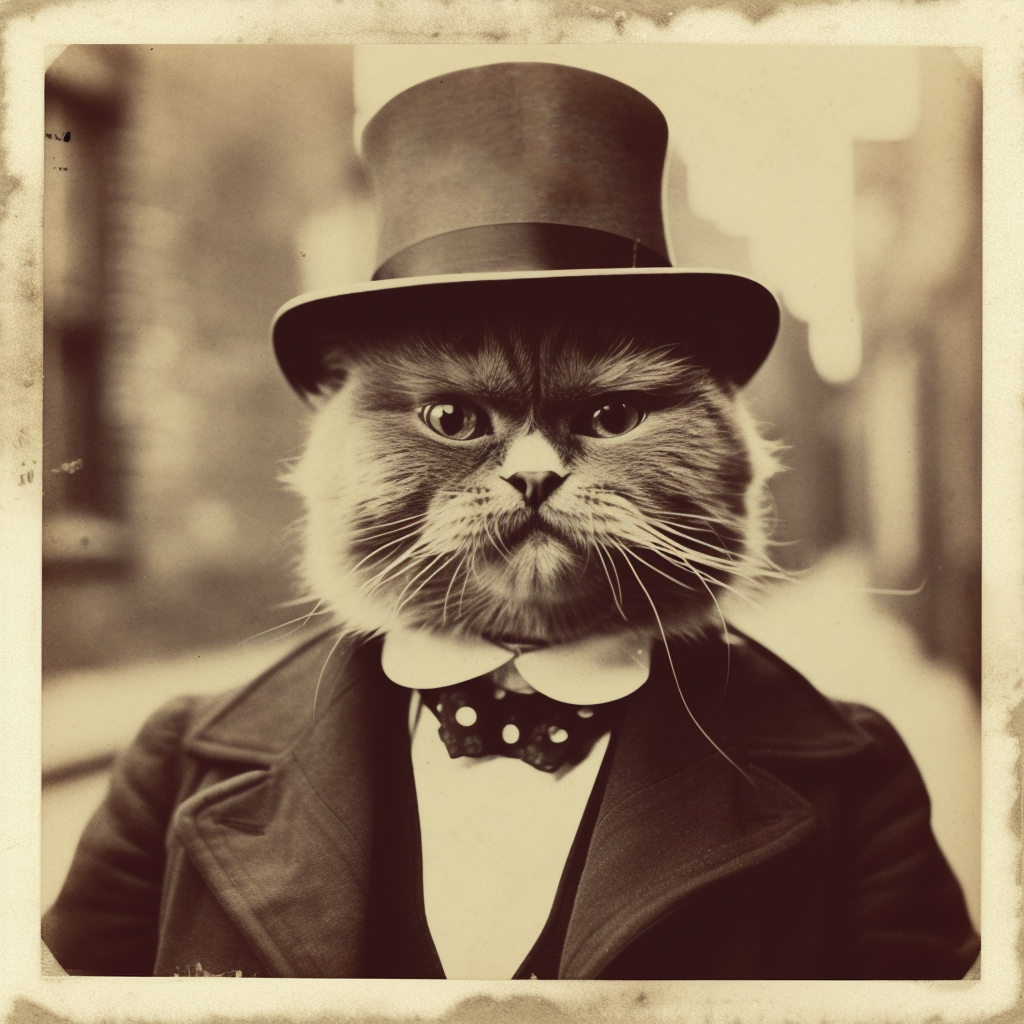 Preview for Vintage-feline-gentleman-image-meme-background-e5aef