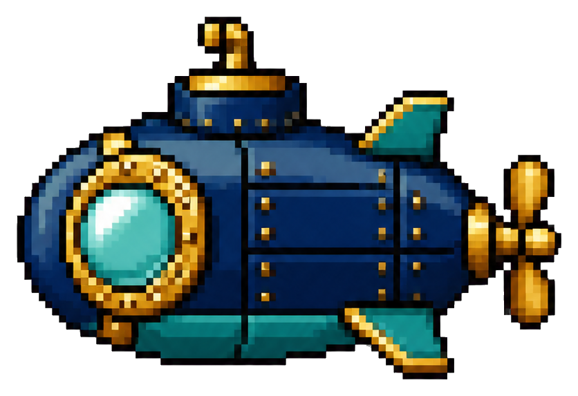 Preview for Navy Mini Submarine Sprite Sticker
