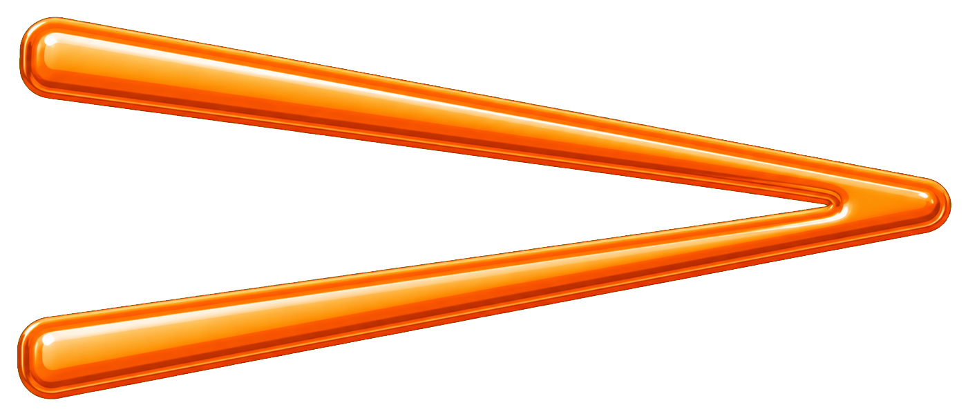 Orange crescendo hairpin music notation symbol on a transparent background