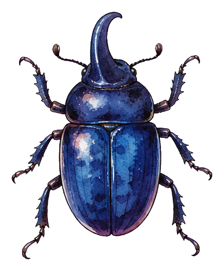 Preview for Indigo Rhinoceros Beetle Sticker