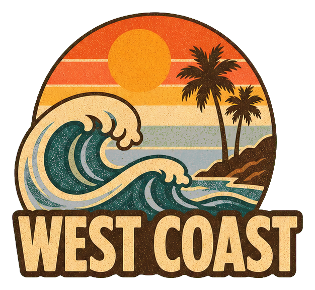 Preview for West Coast Wave Retro California Sticker