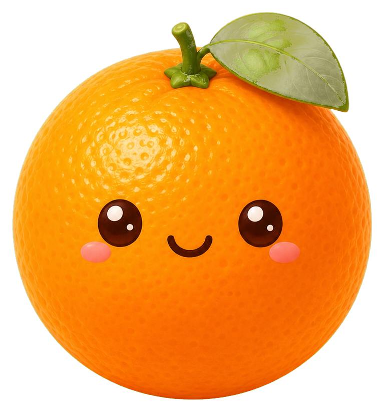 Preview for Happy Orange Sticker For Cute Food Designs