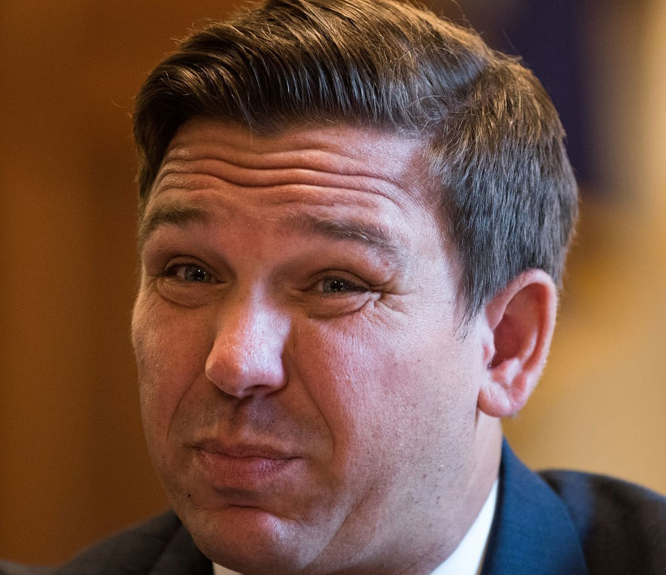 Close-up of Ron DeSantis with a blurred background