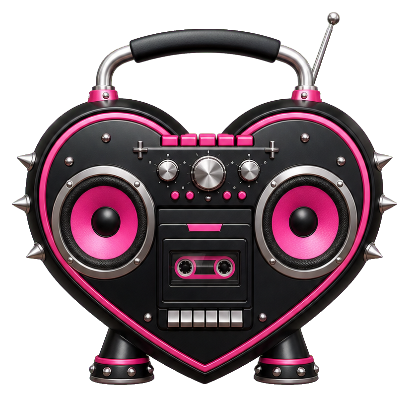 Preview for Heart Boombox Sticker