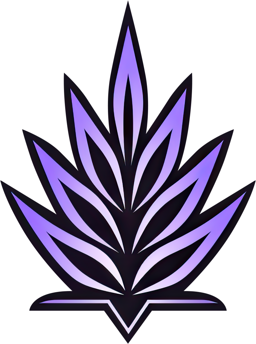 Preview for Purple-cannabis-leaf-logo-logo-flower-sticker-d01d2