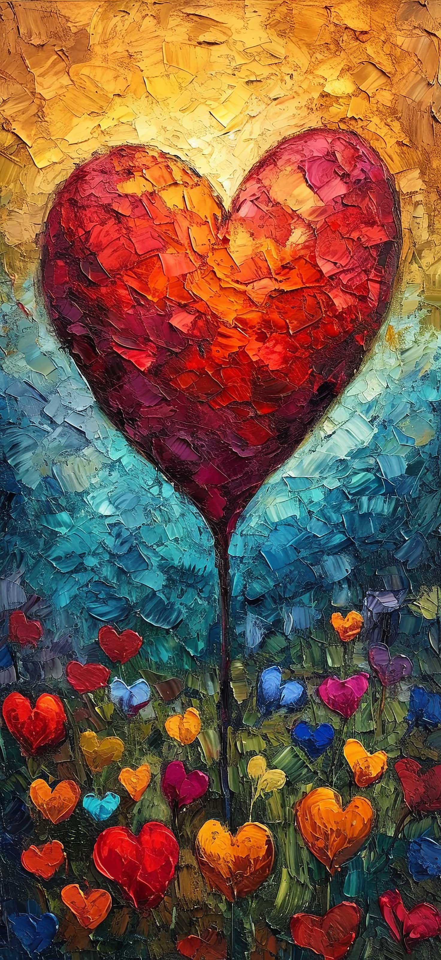 Preview for Heart-flower-impressionist-art-heart-phone-background-6fb66