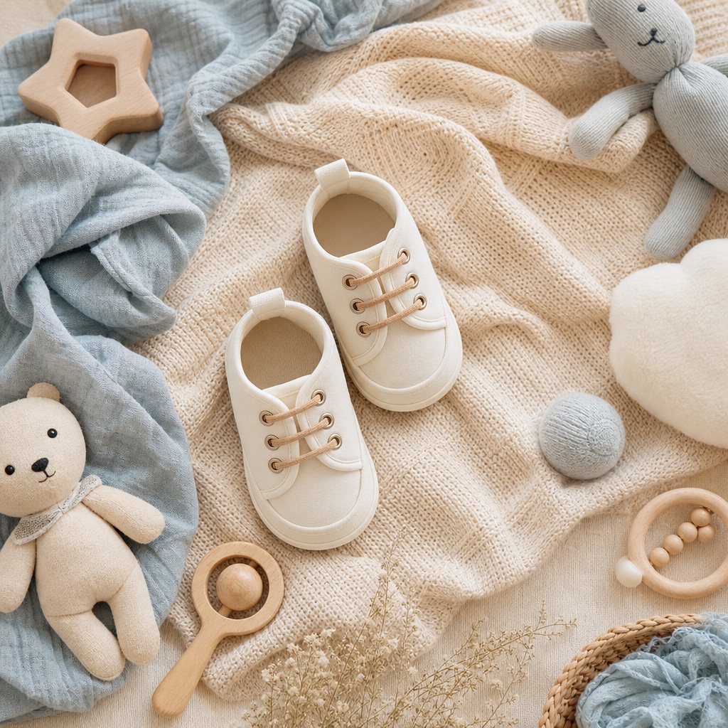 Preview for Baby Flatlay Pastel Stock Background