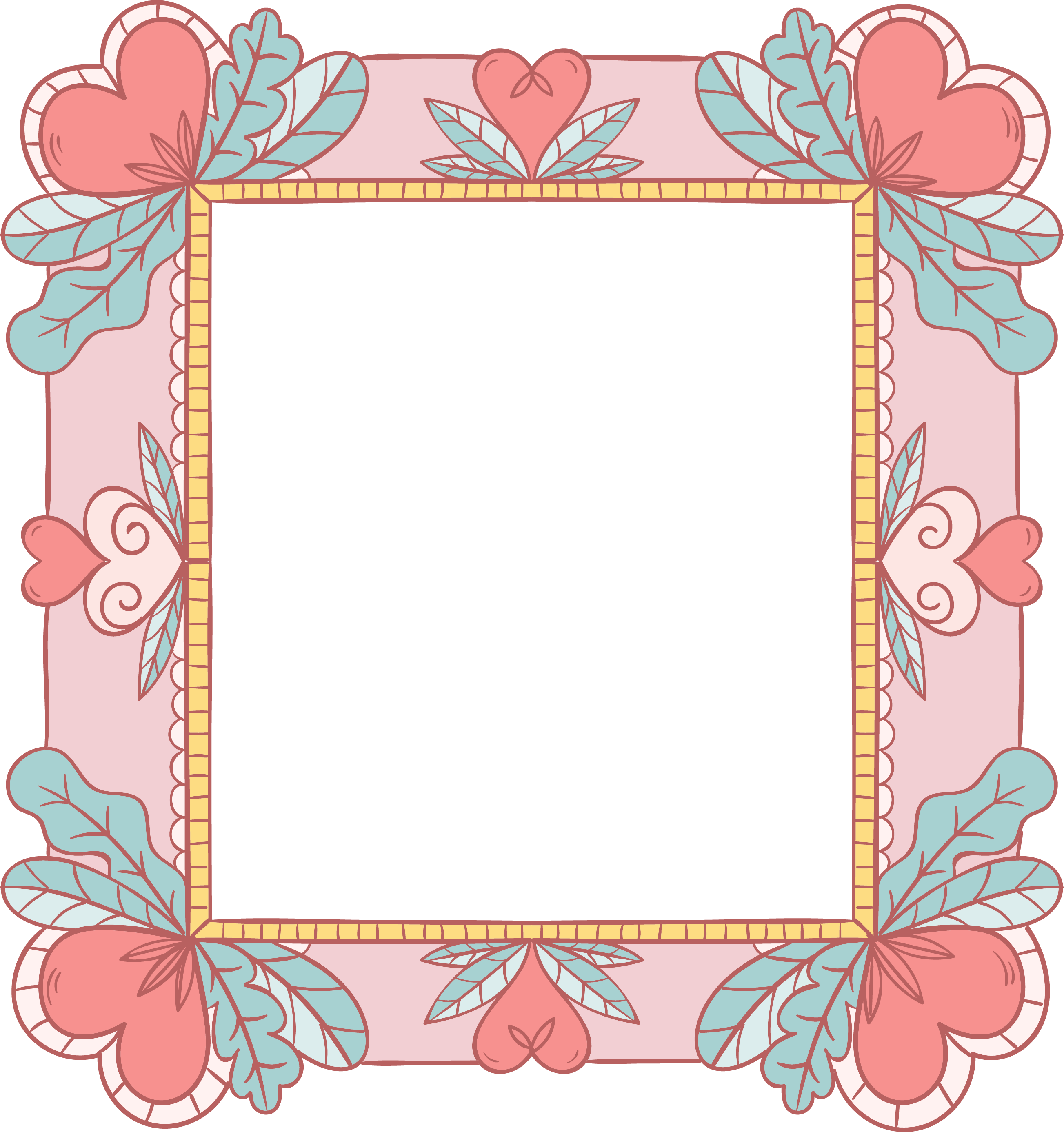Preview for Pink-floral-frame-template-love-design-sticker-4e8e0