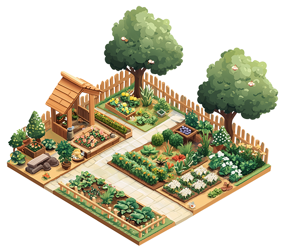 Preview for Isometric-garden-design-sticker-9bd52