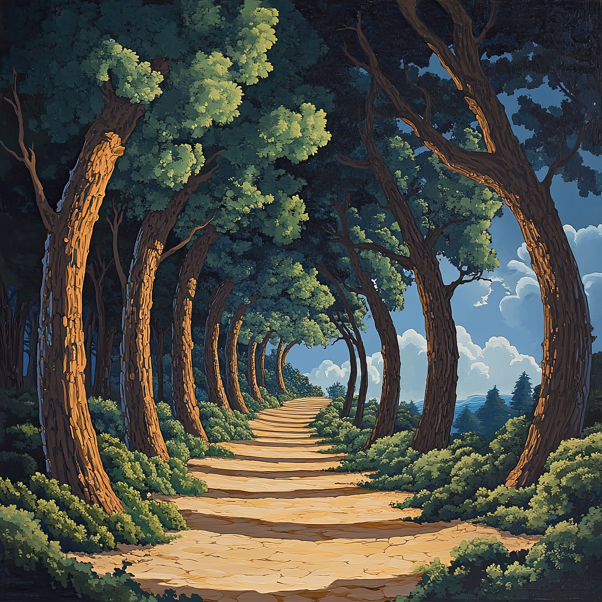 Preview for Serene-tree-lined-pathway-nature-backdrop-background-25a93