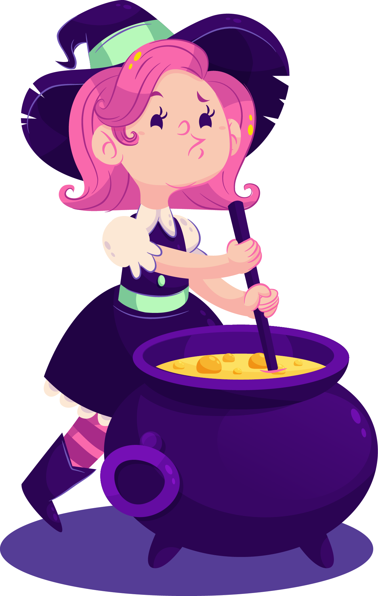 Preview for Cartoon-witch-cauldron-witches-sticker-bd565