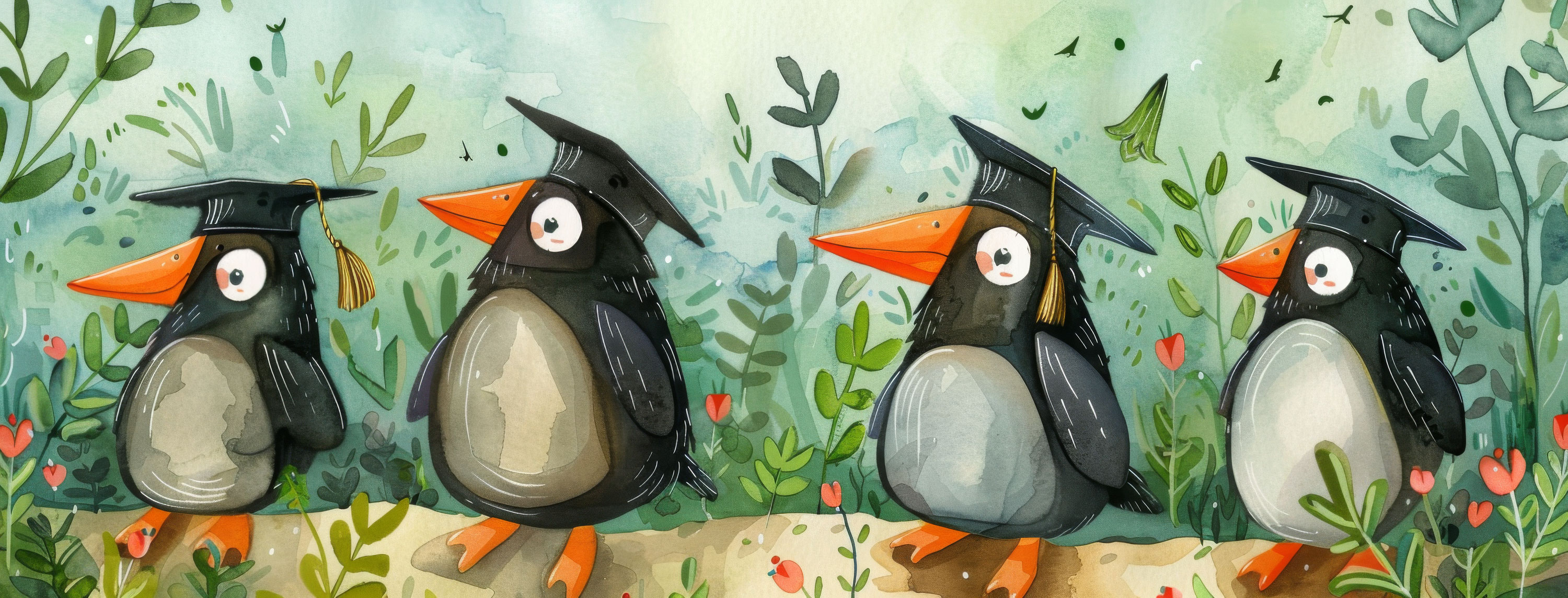 Preview for Graduated-penguins-whimsy-graduation-cover-background-04336