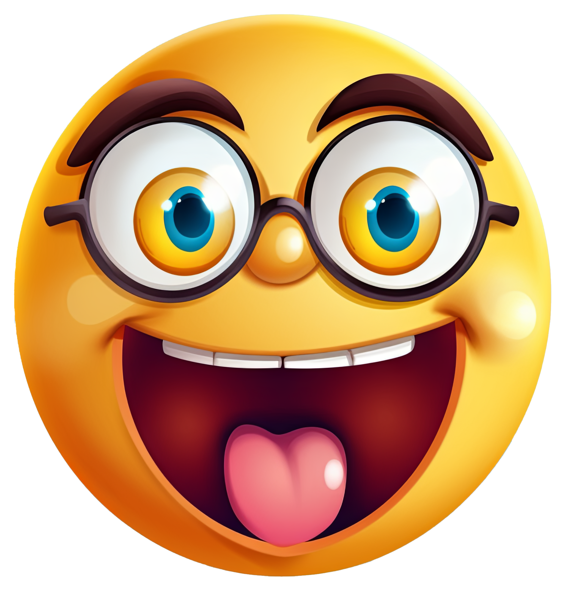 Preview for Excited-emoji-face-with-glasses-3d-emoji-sticker-44d7c