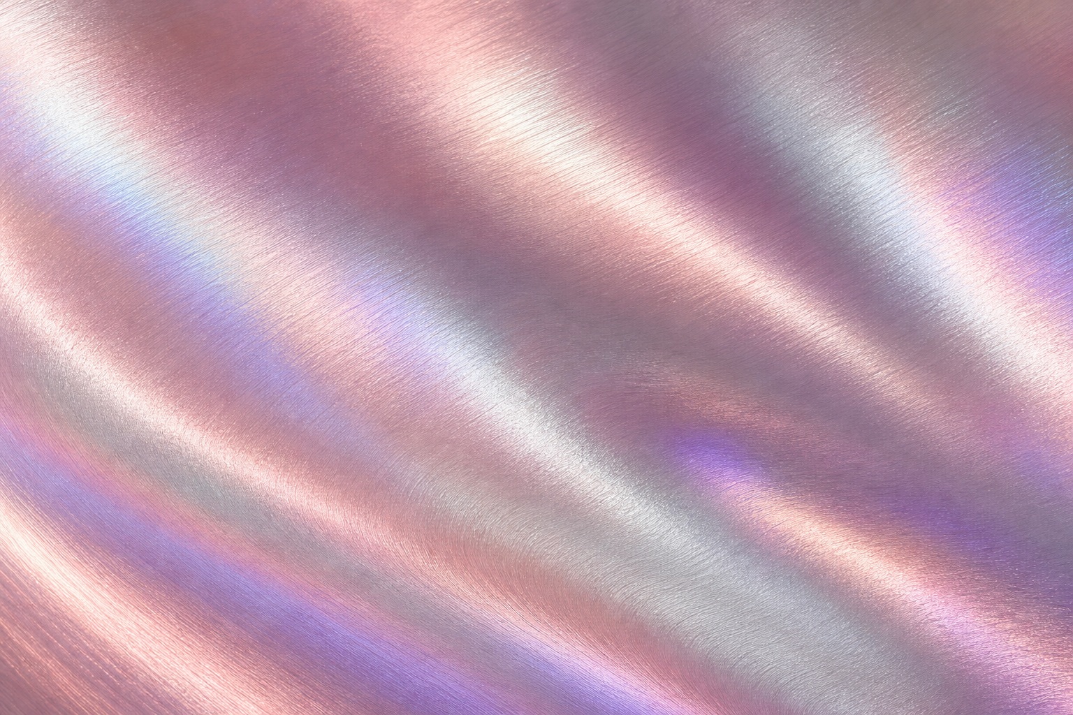 Soft rose and silver iridescent brushed metal texture with diagonal shimmer bands