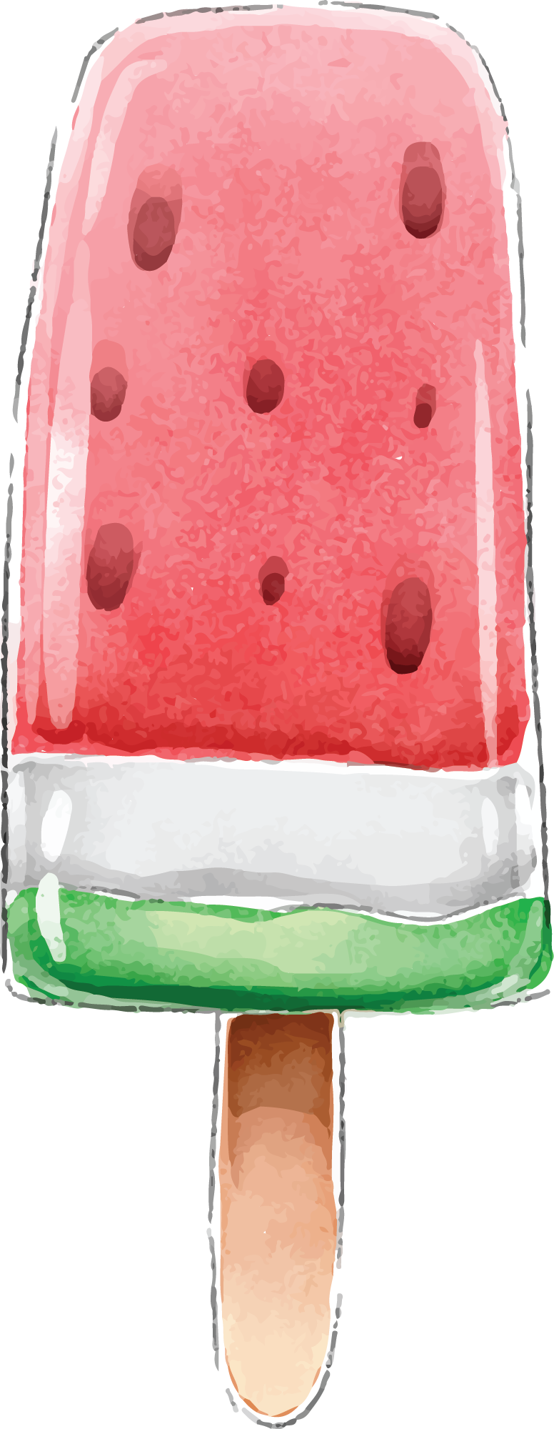 Preview for Watermelon-popsicle-illustration-summer-watercolor-sticker-66d93