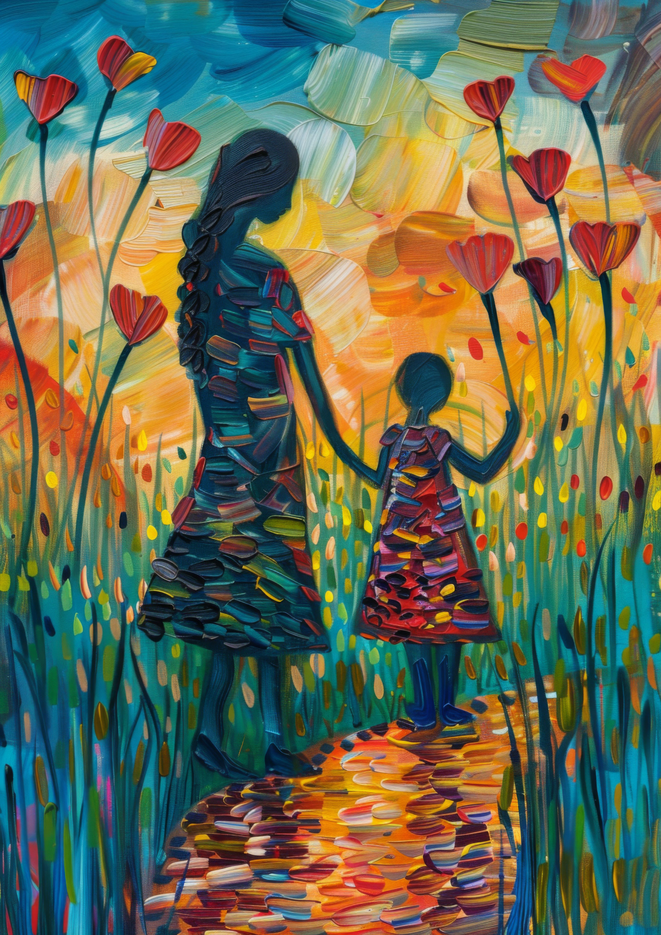 Preview for Mother-child-floral-bond-mothers-day-background-5c2c7