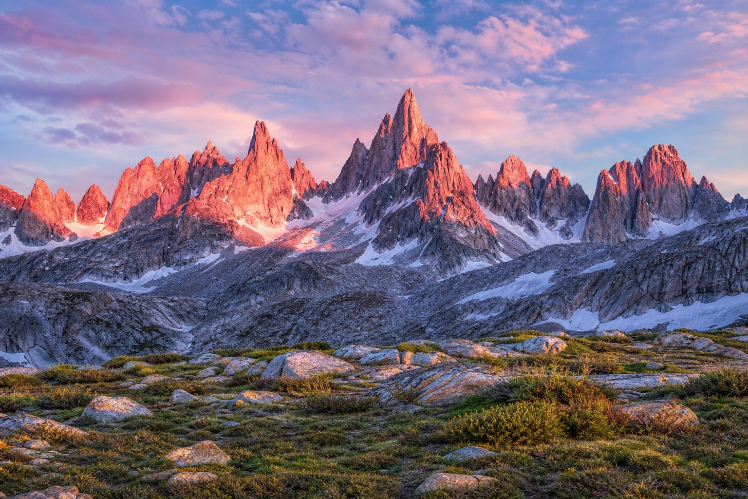Preview for Alpine Sunrise Mountains Stock Background