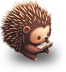 Preview for Hedgehog-reading-book-illustration-animal-sticker-f1956