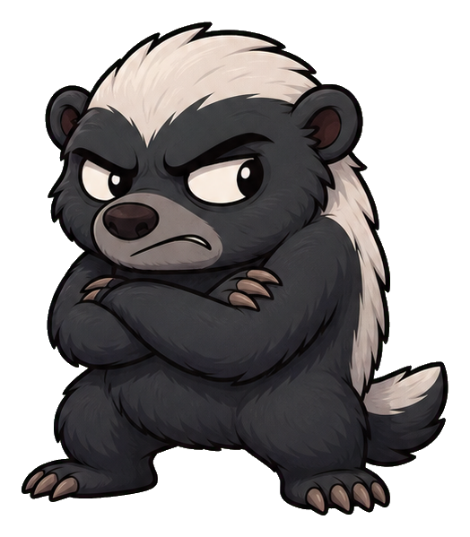Preview for Irritated Honey Badger Sticker