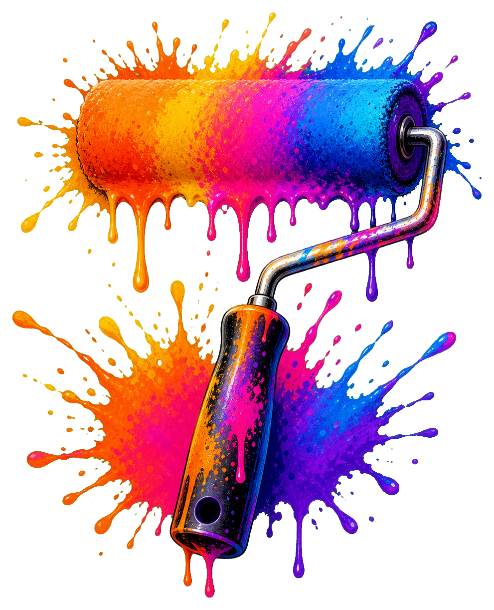 Preview for Paint Roller Splash Sticker Graphic