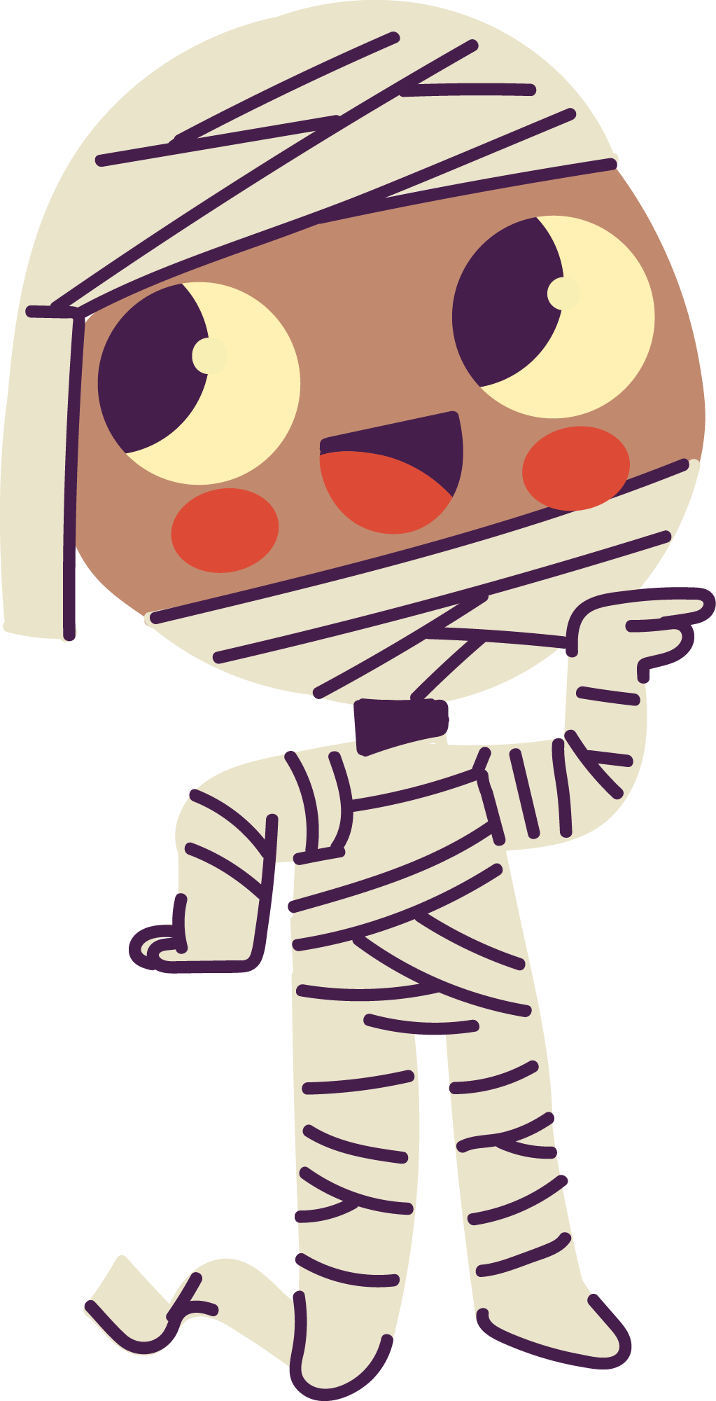 Preview for Cartoon-mummy-character-illustration-halloween-costume-sticker-227c5