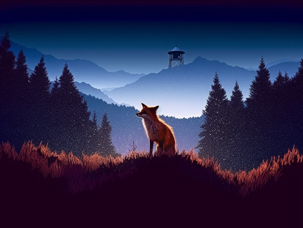 Preview for Serene-forest-landscape-with-fox-ai-images-background-c9295