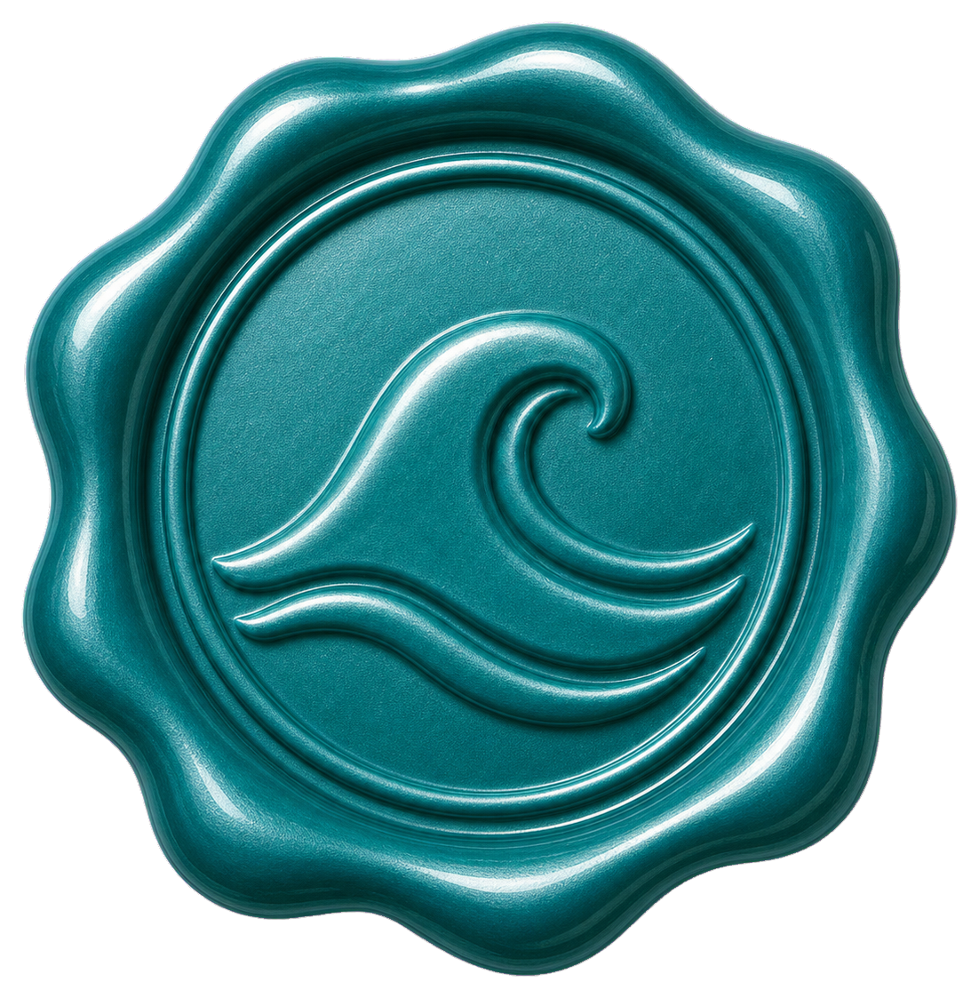 Preview for Teal Wave Wax Seal Sticker