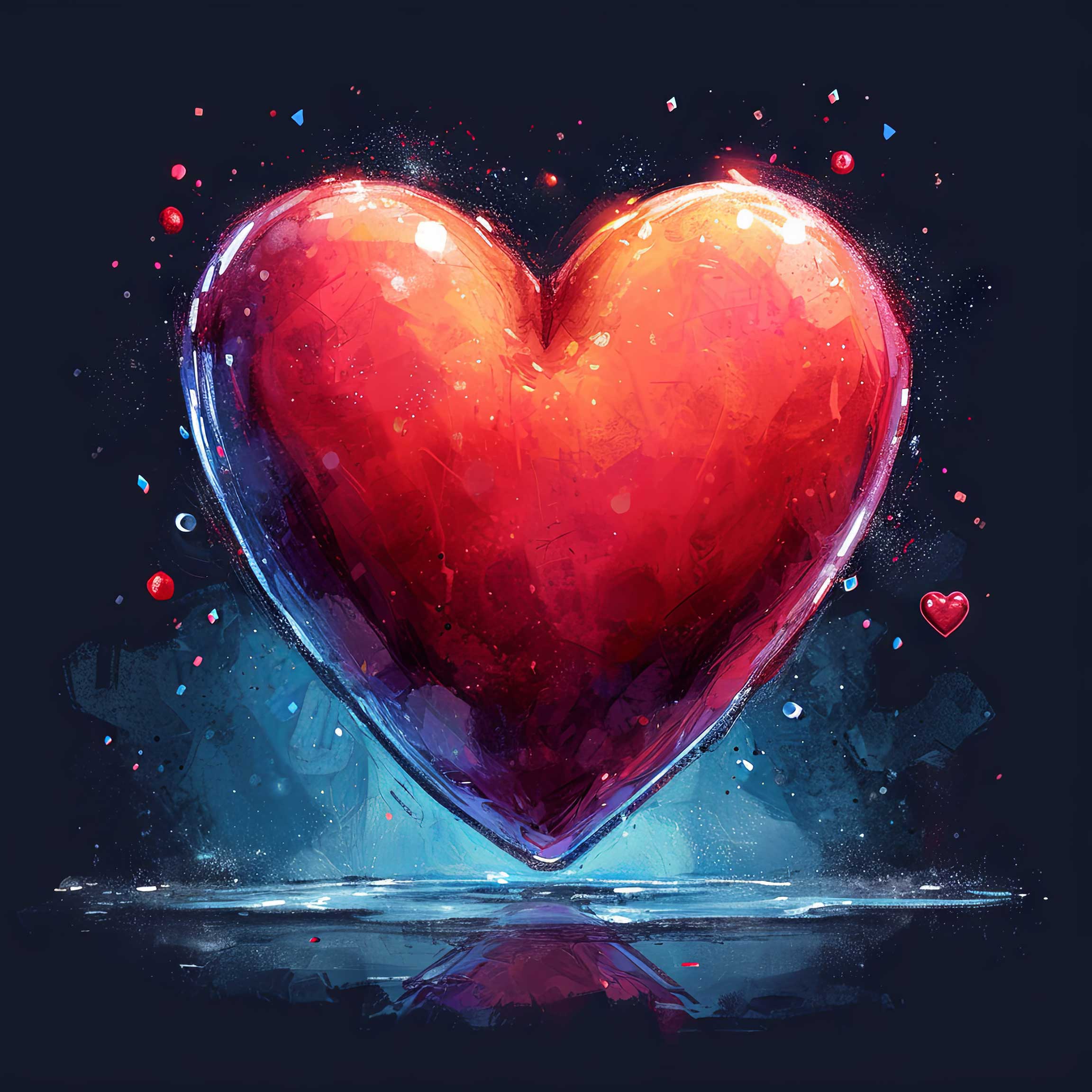 Preview for Vibrant-heart-illustration-love-background-74413