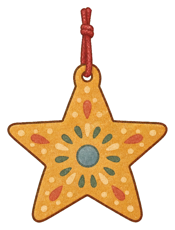 Preview for Muted Gold Christmas Star Sticker