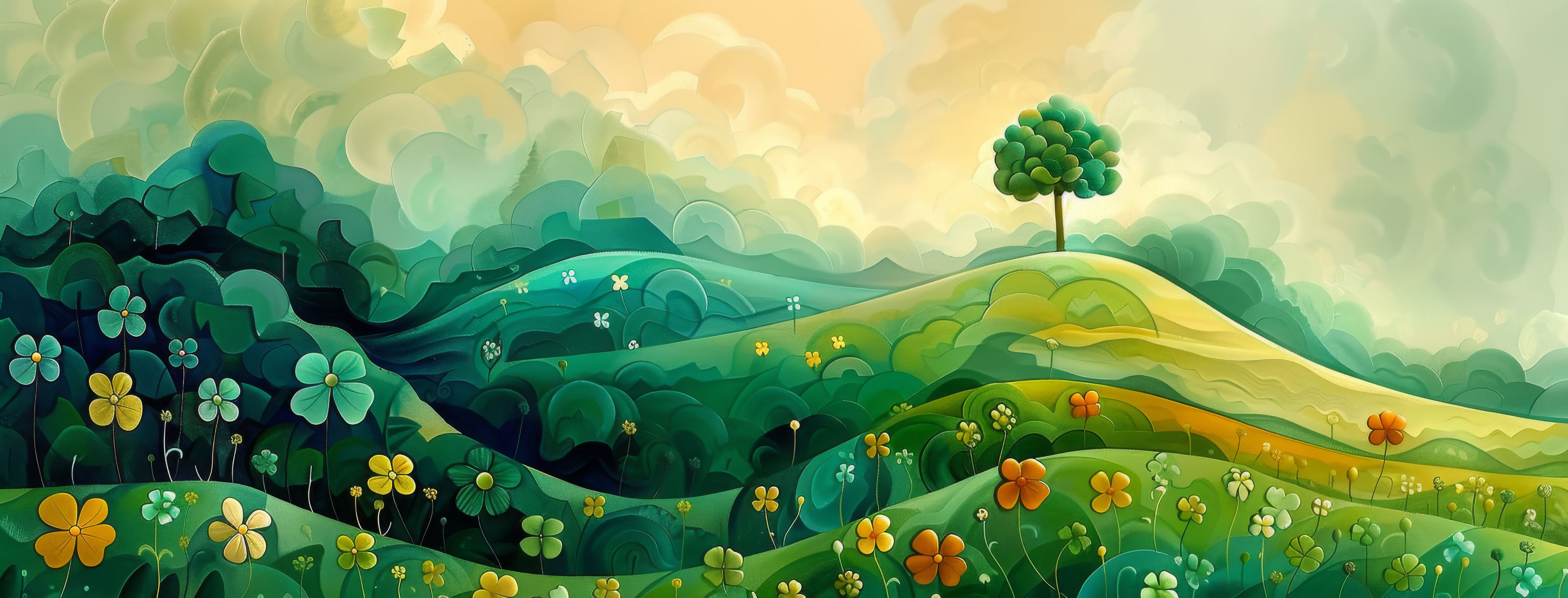 Preview for Serene-landscape-with-vibrant-flora-st-patricks-background-69571