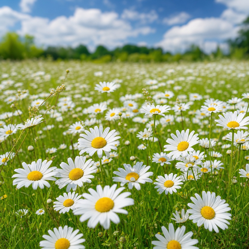 Preview for Square Daisy Field Background