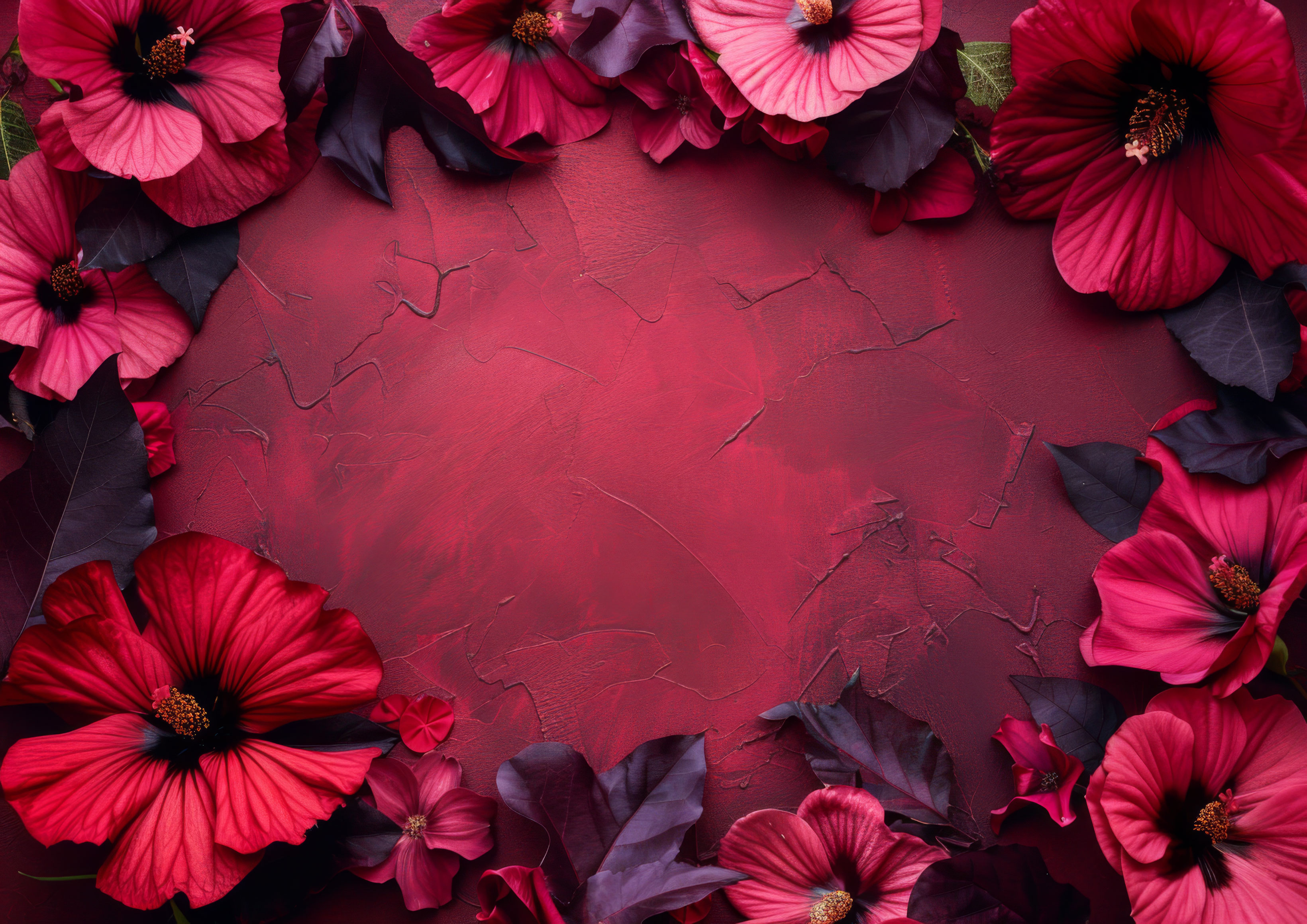 Preview for Vibrant-red-floral-border-mothers-day-background-93319