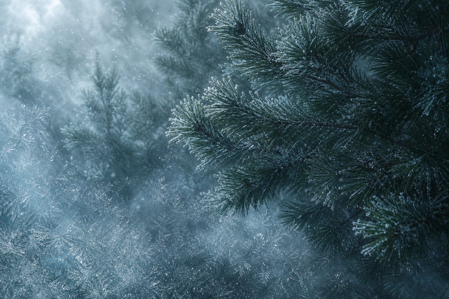 Preview for Winter Pine Forest Background