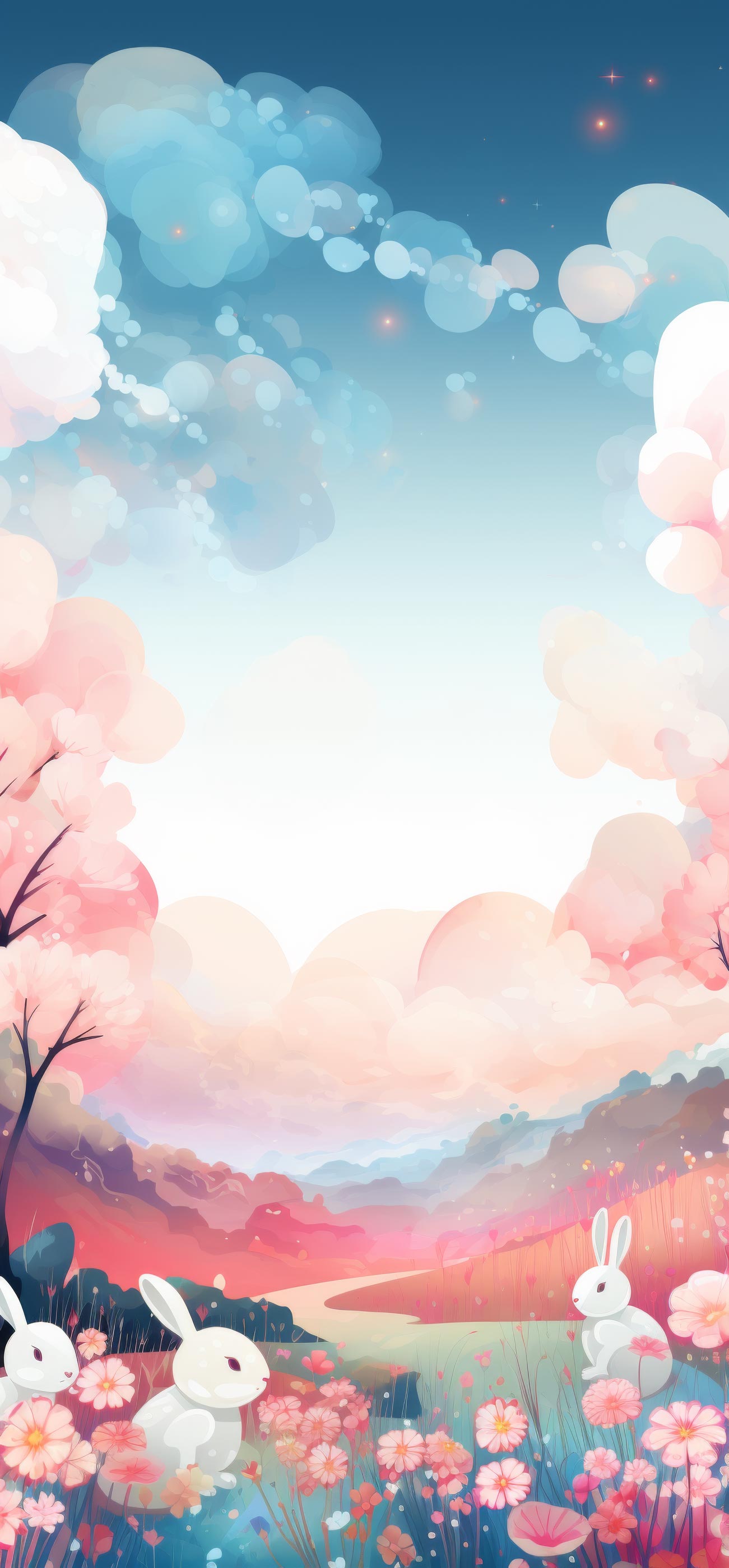 Preview for Serene-landscape-with-rabbits-easter-phone-background-2dadb