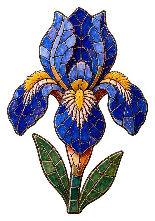 Preview for Cobalt Iris Ceramic Mosaic Sticker