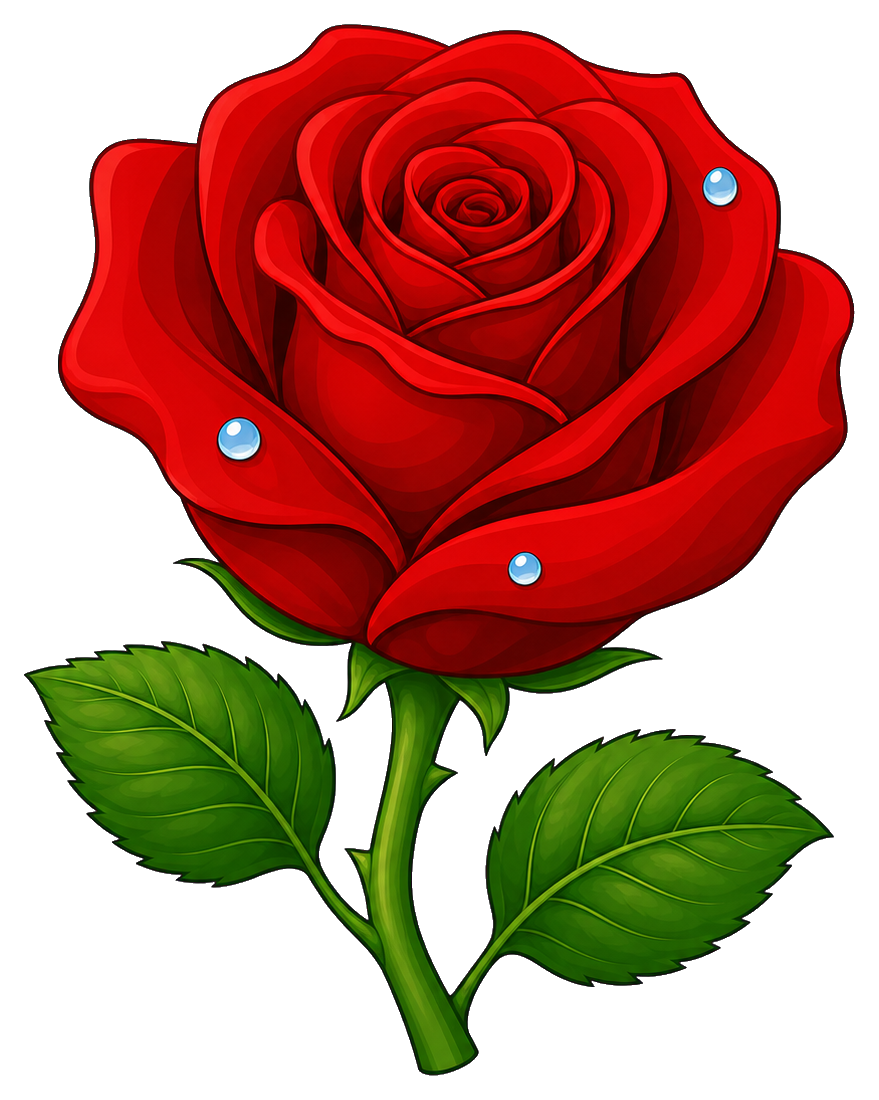 Preview for Dewdrop Red Rose Sticker